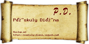 Páskuly Diána névjegykártya